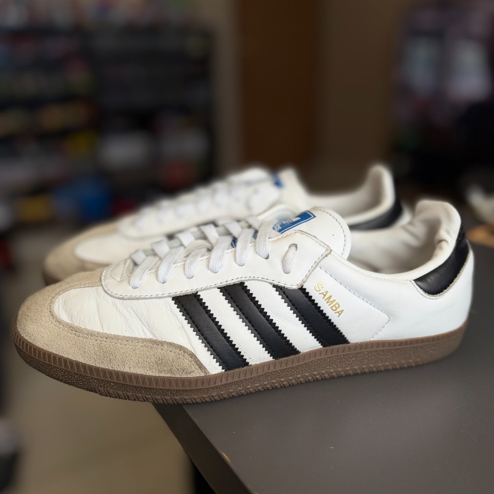 Adidas Samba OG Shoes Womens 10 Cloud White Core Black Sneakers IG9030